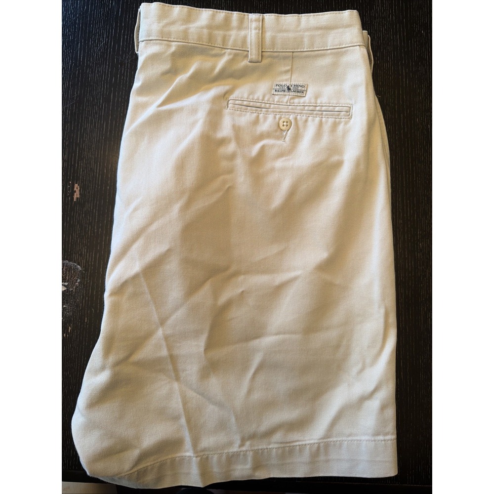 Polo Ralph Lauren Andrew Short Mens 40 Khaki Tan Pleated Chino Shorts Cotton